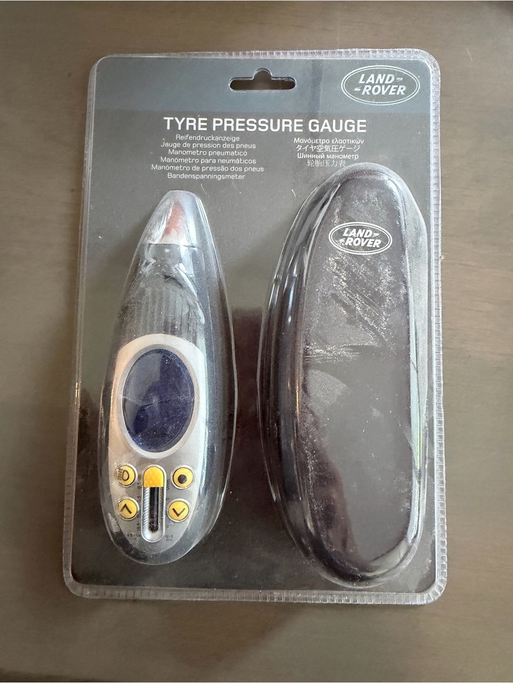 Land Rover Tyre Pressure Gauge - Black with Yellow Accents